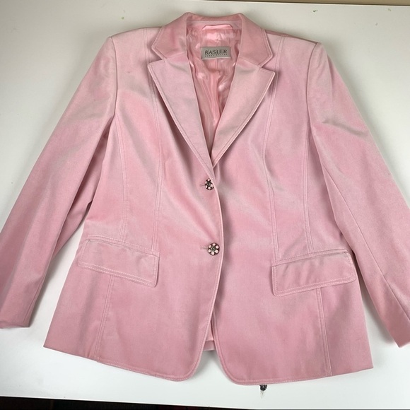 BASLER Horst Basler Fitted Pink Velvet Blazer - Picture 10 of 13